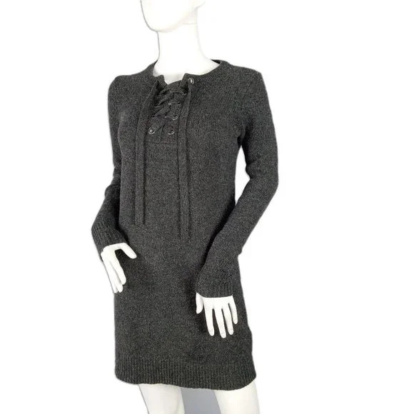Madewell Women's Mini Sweater Dress Size XXS Charcoal Gray Merino Wool Madewell Women's Mini Sweater Dress Size XXS Charcoal Gray Merino Wool